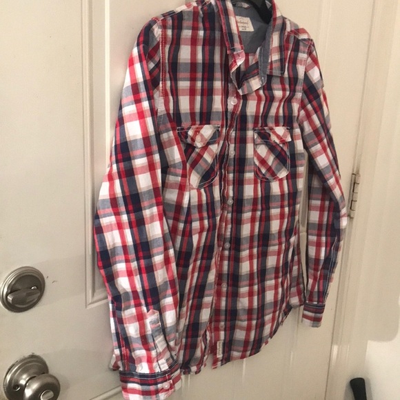 Weatherproof Red and Blue Button Down Shirt - Picture 5 of 7